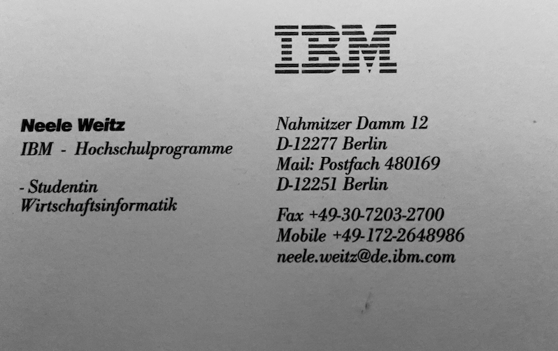 business card IBM germany